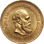 Rosja, Aleksander III, 5 rubli 1887 АГ, Petersburg