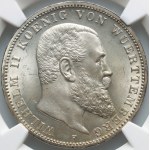 Niemcy, Wirtembergia, Wilhelm II, 3 marki 1914 F, Stuttgart