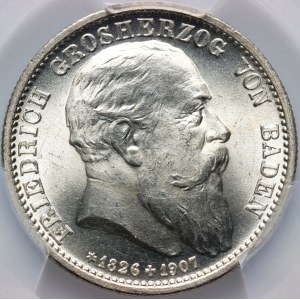 Germany, Baden, Frederick I, 2 Mark posthumous 1907, Karlsruhe