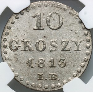Księstwo Warszawskie, Fryderyk August I, 10 groszy 1813 IB, Warszawa