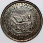 August II Mocny, Gdańsk, medal z 1730 roku (chronogram), 200-lecie Wyznania Augsburskiego