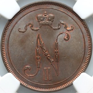 Finland, Nicholas II, 10 Pennia 1898, Helsinki