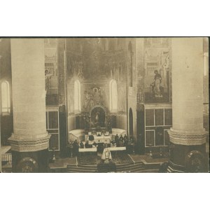 19 WARSZAWA - Z uroczystości otwarcia wojskowego kościoła katolickiegow soborze na Placu Saskim, A.J.O., Warszawa, św. sepia, 1917,