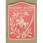 11 Fundraising stamp — To the Defenders and Victims of Lithuania and Belarus, red-and-white print, embossed.