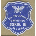 11 Fundraising stamp—Polish Gymnastics Society SOKÓŁ III in Lviv, blue-and-white print,