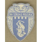 14 Fundraising stamp — Warsaw, "For the Polish School," sky-blue and white print, embossed,
