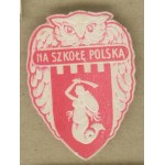 14 Fundraising stamp — Warsaw, "For the Polish School," red-and-white print, embossed,