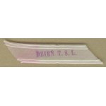 15 Fundraising badge – T.S.L. Day, ribbon, purple-and-white stamp,