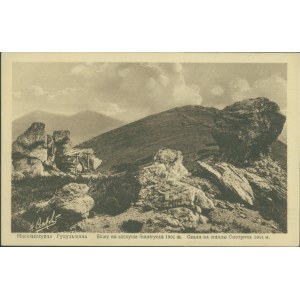11 HUCULSZCZYZNA - Skały na szczycie Smotrycza, Nr 41, Fot. Art. M. Seńkowski, Żabie, druk sepia., 1925