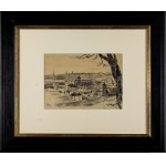 Mstislav Dobužinski, panorama di Kaunas. Dalla serie Vecchia Lituania.