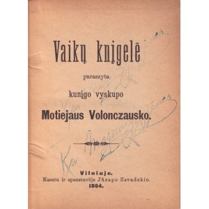 Libro per bambini di M. Valančius, 1864