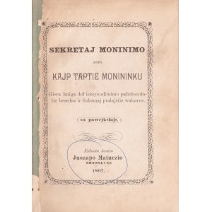 Vadovėlis fokusininkams, 1897