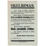 Announcement of the Mayor of Šiauliai, 1941