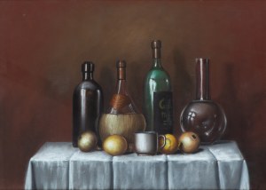 Borys Michalik (1969 Częstochowa - 2018 Chęstochowa), Martwa natura z butelką chianti