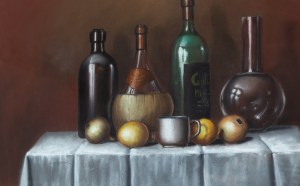 Borys Michalik (1969 Częstochowa - 2018 Chęstochowa), Martwa natura z butelką chianti