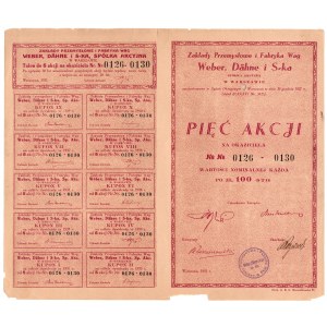 Zakłady Przemysłowe i Fabryka Wag Weber, Dahne i Ska, - 5 x 100 złotych 1931