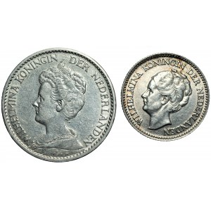 NIDERLANDY - 1 gulden 1914, 1/2 guldena 1930