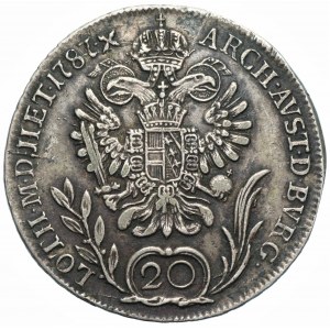AUSTRIA - Józef II (1780–1790) - 20 krajcarów 1787 - B, Kremnica