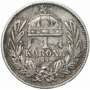 WĘGRY - 1 korona 1892 KB/Kremnica - rzadsze