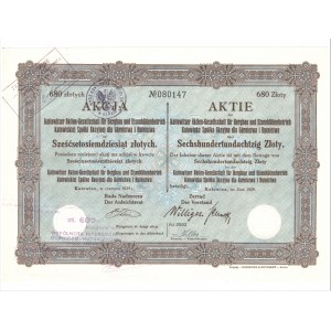Katowice S.A. dla Górnictwa i Hutnictwa - 680 złotych 1929
