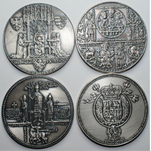 Korski - Seria Królewska - 4 medale - Jadwiga, Bolesław IV Kędzierzawy, Leszek Biały, Stanisław Leszczyński,