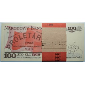 Paczka Bankowa - 100 złotych 1988 seria TG - 100 sztuk z banderolą