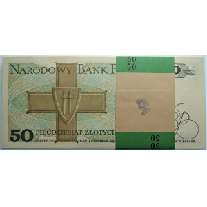 Paczka Bankowa - 50 złotych 1988 seria KB - 100 sztuk z banderolą