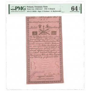 5 złotych 1794 - N.C.1 - PMG 64 EPQ - wyśmienity egzemplarz