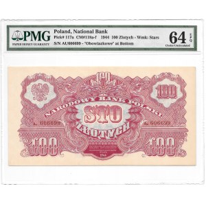 100 złotych 1944 - obowiązkowe - seria Au - PMG 64 EPQ