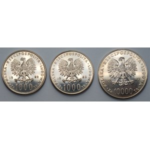 Jan Paweł II - zestaw 3 srebrnych monet (1982-1987)