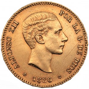 HISZPANIA - Król Alfons XII (1875-1885) - 25 pesetas 1880