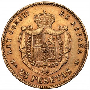 HISZPANIA - Król Alfons XII (1875-1885) - 25 pesetas 1880