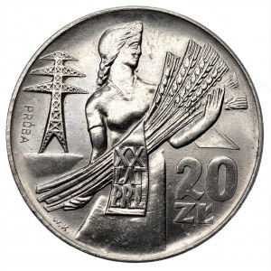 PRÓBA NIKIEL - 20 złotych 1964 Kobieta ze zbożem