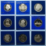 Zestaw 9 monet kolekcjonerski 5.000 złotych 1989