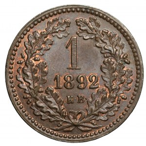 WĘGRY - 1 krajcar 1892 KB, tzw. Fiume