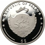 PALAU - 5 dolarów 2014 - srebrna moneta wraz z fioletową perłą