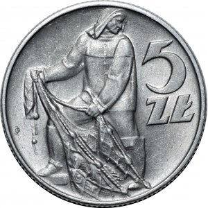 PRL - 5 złotych 1960 - Rybak