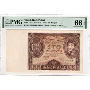 100 złotych 1934- seria CZ - PMG 66 EPQ