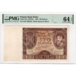 100 złotych 1932- seria AW - PMG 64 EPQ