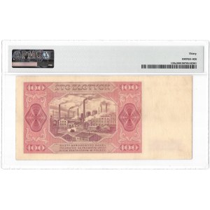 100 złotych 1948 - rzadsza jednoliterowa seria N - PMG 30