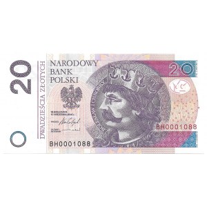 20 złotych 2016 - seria BH 0001088