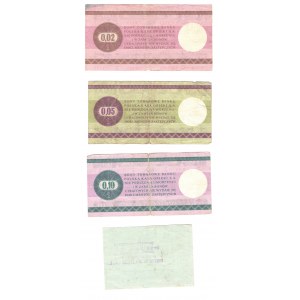 PEWEX zestaw 3 bonów 1979 + kartka na mięso