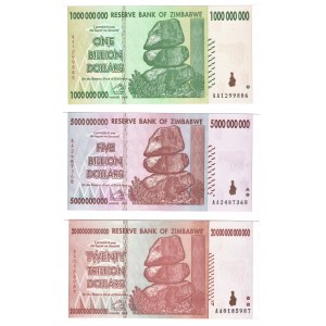 ZIMBABWE - zestaw 3 banknotów 2008 rok