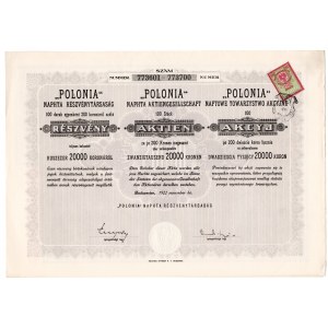 POLONIA - Naftowe Towarzystwo Akcyjne - 100 akcji po 200 koron 1922