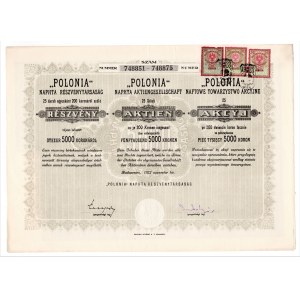 POLONIA - Naftowe Towarzystwo Akcyjne - 25 akcji po 200 koron 1922 Emisja Listopad