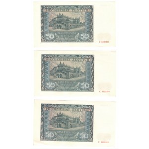 50 złotych 1941 - seria C - z jednej paczki