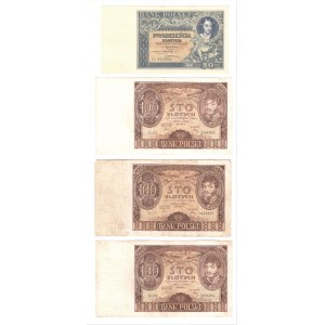 Zestaw 4 banknotów 1931-1934