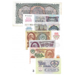 ZSSR, ROSJA - zestaw 7 banknotów (1937-1992)