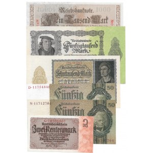 NIEMCY - zestaw 6 banknotów (1910-1937)