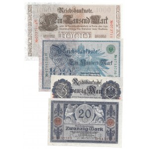 NIEMCY - zestaw 4 banknotów (1908-1915)